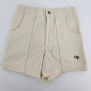VTG Ocean Pacific OP Shorts Women 26 Ivory Corduroy Beach Surf Skater Coastal US